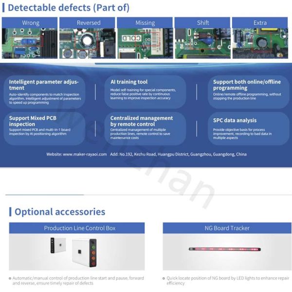 Intelligent Online/Offline THT AOI AIS203B-HW AIS203P-HW AI Data Analysis AOI MACHINE For Support Mixed PCB