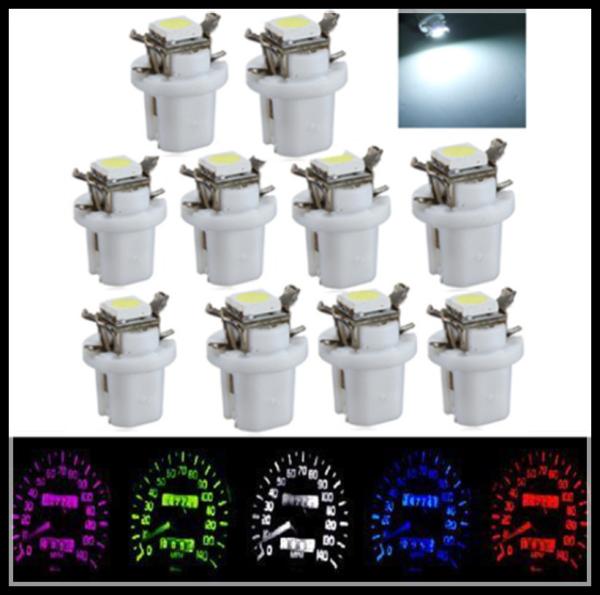 Quality T5 B8.5D 5050 1SMD LED Dashboard Panel Dash Wedge Side Light Bulb white purple blue for sale