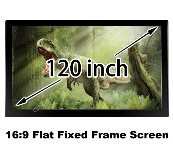 Quality High Quality Picture 120 Inch 10 Feet Fixed Frame Projection Screen Wall Mount 3D Display for sale