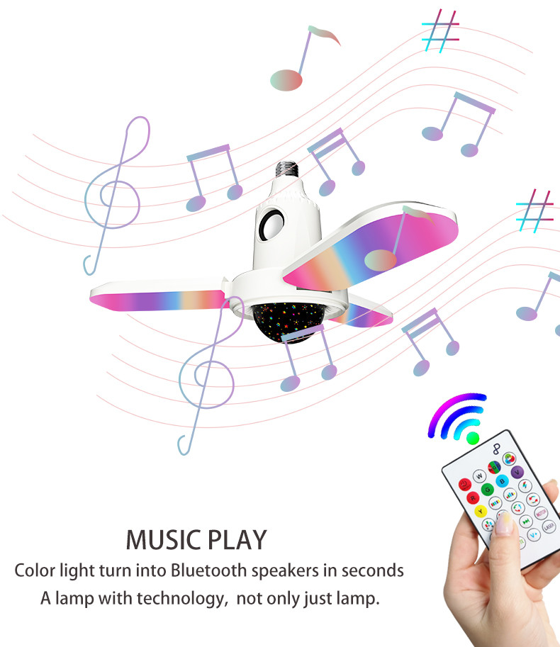 Home RGBW Bluetooth Music LED Ceiling Lamp 10m Remote Control