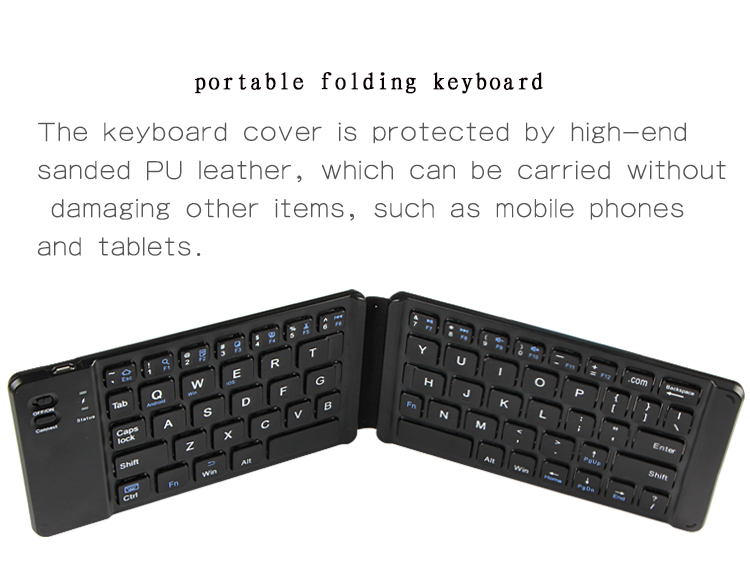 Wireless Folding Bluetooth Keyboard , Ultra Slim Bluetooth Keyboard 78 Keys