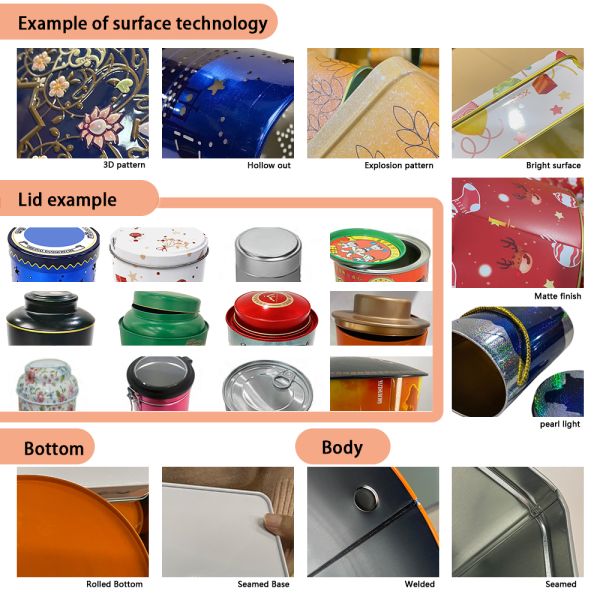 DADI Customized Food Packaging Tin High End Recycled Tea Tin Boxes