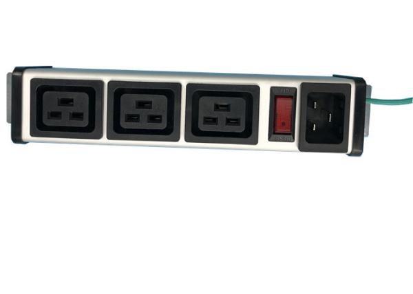Quality Aluminum Shell 3 Way PDU Power Distribution Unit With Switch Controlled IEC 320 C19 for sale