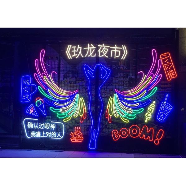 Custom Neon Signs with Laser Cut Acrylic Backing Providing Easy Hanging and Durable Lighting for Various Indoor Settings