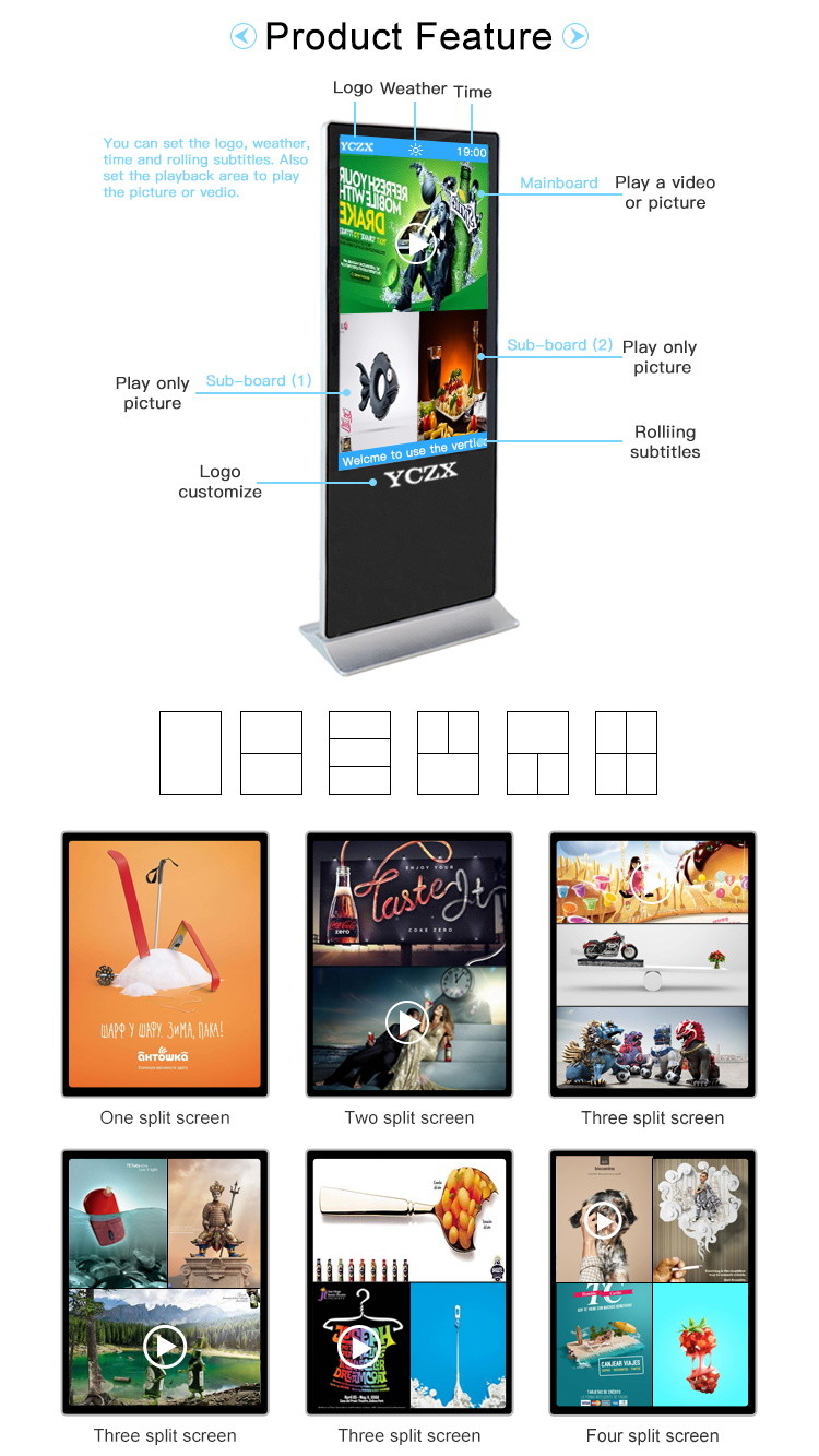 42" Indoor Advertising LED Display With Intelligent Broadcast Function
