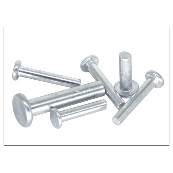 White Zinc Plated Thin Flat Head Solid Rivet , Alloy Steel Flat Truss Head Rivet