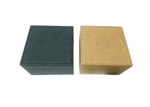 China Elegant Kraft Recycle Paper Gift Case Box Black Wrist Watch Box on sale