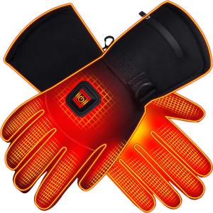 China Winter Water Resistant PU Leather Electric Heated Gloves For Outdoor Work And Activities on sale