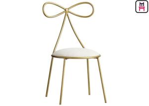 Buy cheap Ins Style Lovely Bow Metal Restaurant Chairs With Custom Cushion Color On Stock product
