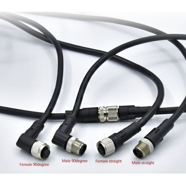 Industrial M12 Waterproof Cable Connector 3 - 17 Position A B D X Coding Male / Female