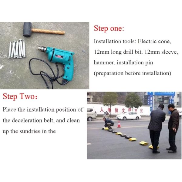 CE/ISO Certified Speed Bump Kit Weatherproof Rubber Traffic Calming Device for Warehouse/School Zone