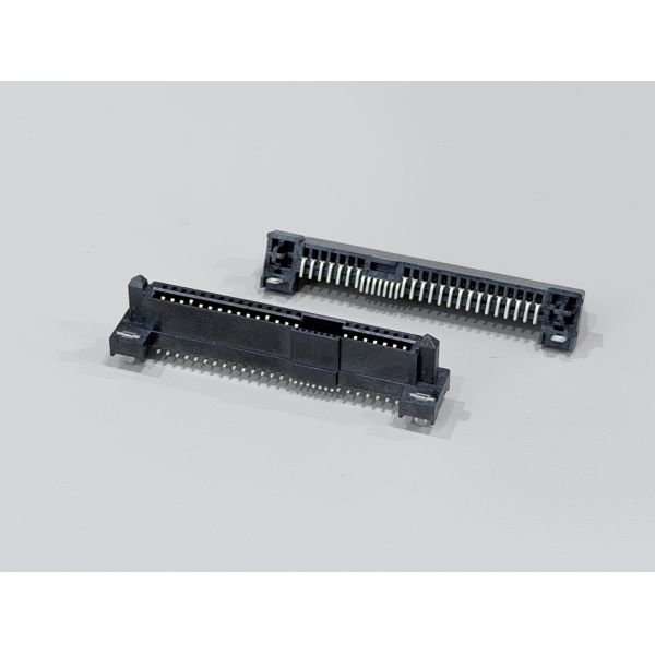 SAS 29P Female Connector with fish fork, SMT, Gold-Plated 30U", PCB Mount, High-Speed Signal and Power Transmission, RoHS &HF Compliant