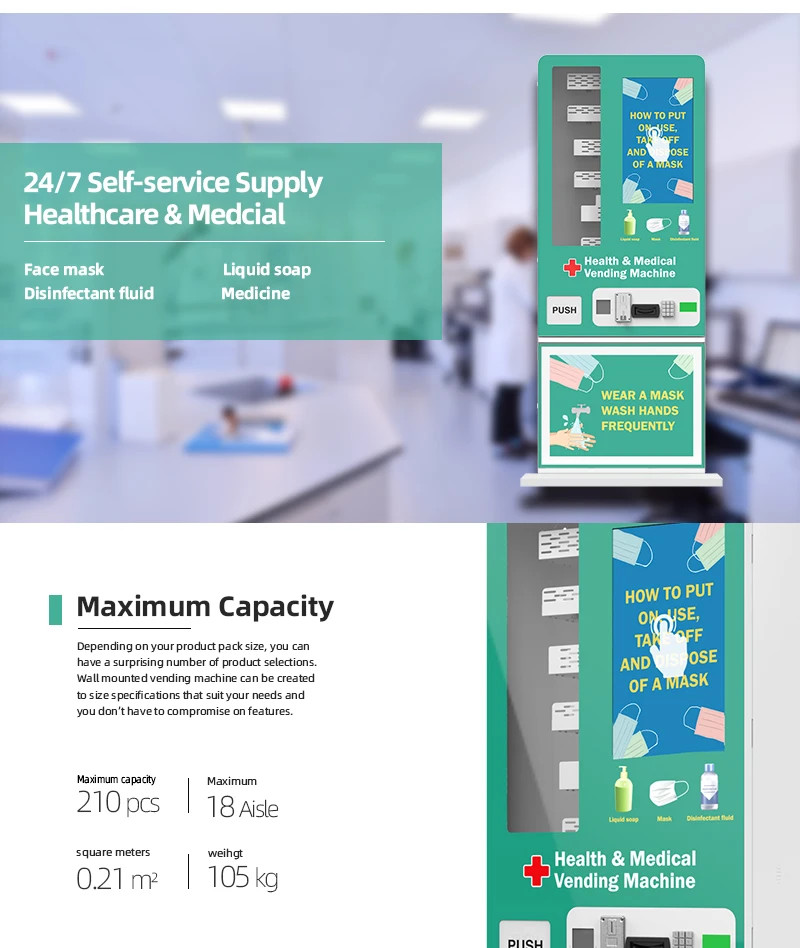 PPE Vending Machine With Temperature Scanner Thermometer For Hospital