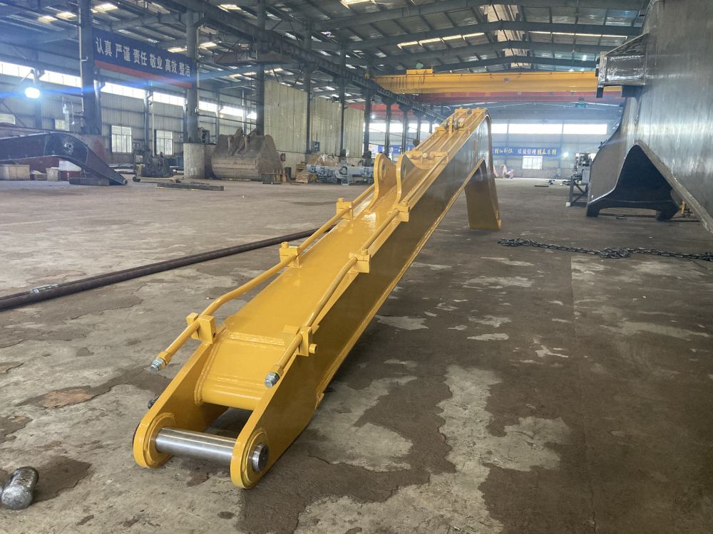 Excavator extension arm for foundation pit, caisson, basement excavation