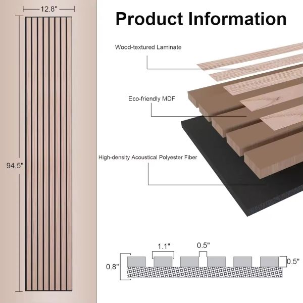 Factory Wholesale Soundproof Acupanel Acoustic Wood Panel Veneer MDF PET Slat Acoustic Panels