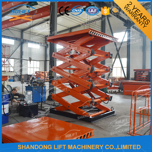 2T 7M Material Stationary Hydraulic Scissor Lift Table Warehouse Hydraulic Cargo Scissor Lift with CE