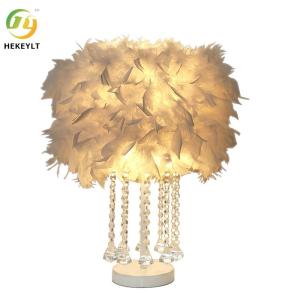 Buy cheap Romantic Bedside Table Lamp Multi Coloured Remote Control Feather Lamp product