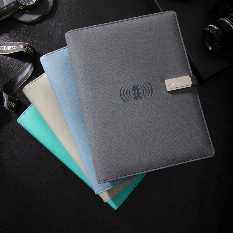 Leather Softcover A5 A4 Leather Planner Notebook Multi Functional Rechargeable