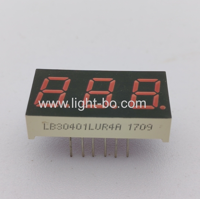 0.4in CA 3-Digit 7-Seg LED, Ultra Bright Red Display for Temp Indicator