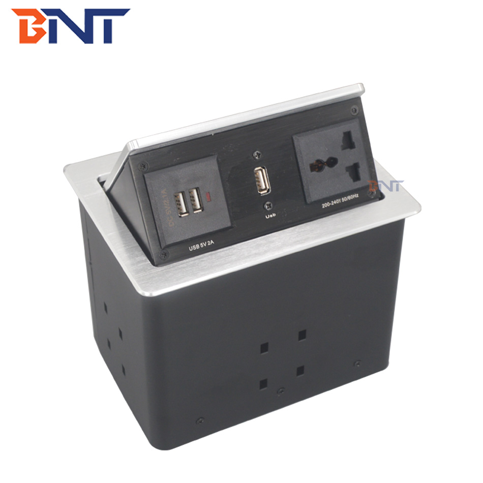 hydraulic lifting up and down type conference table multimedia connection box desk socket with eu power and av group