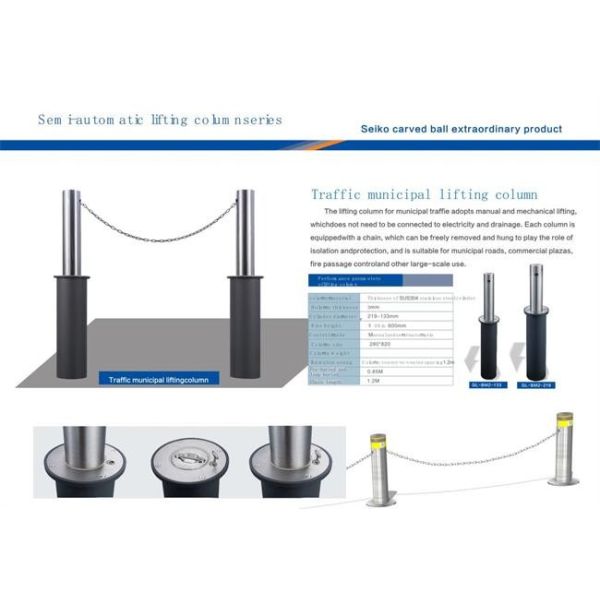 Automatic Bollard System 600mm Interception Height Lift Assist Bollards