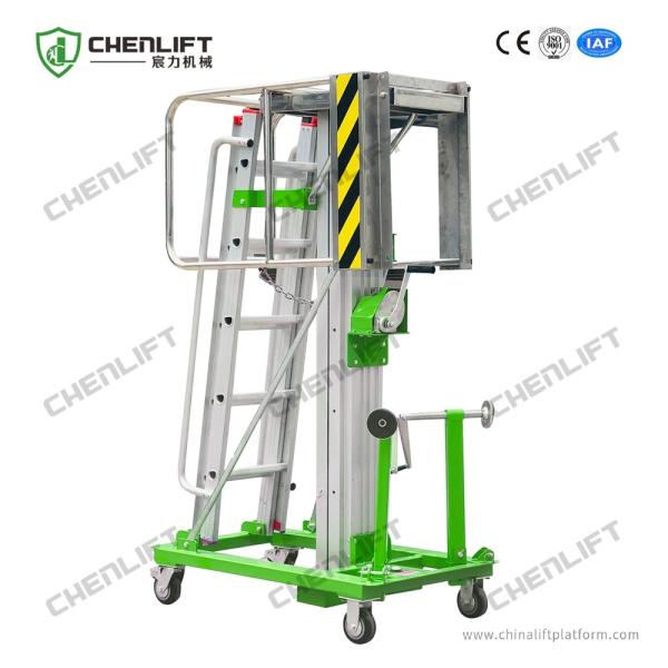 Quality 125kg Load 3.2m Lifting Height Hand Winch Elevating Work Platform for sale