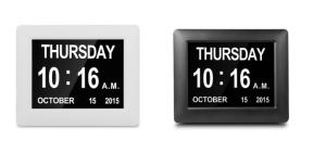 Extra Large Impaired Vision Digital Day Clock 8 Inch LCD Screen ABS Plastic Material