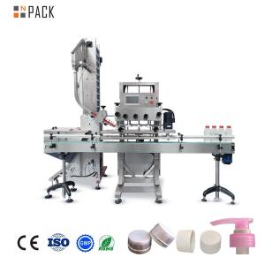 Buy cheap Npack Full Automatic Wine Liquor Spray Perfume Bottle Capping Machine with PLC Control product