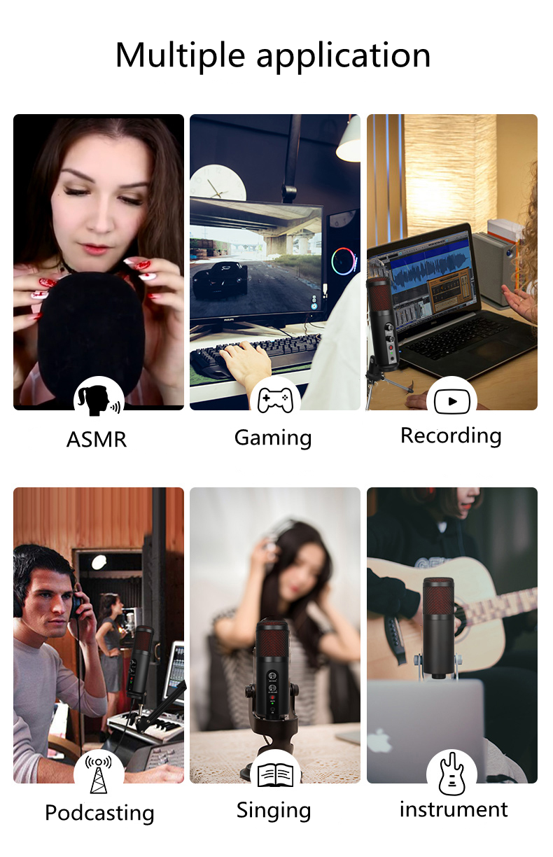 Wired Cardioid Podcast Usb C Microphone For Macbook Pro Shock Mount