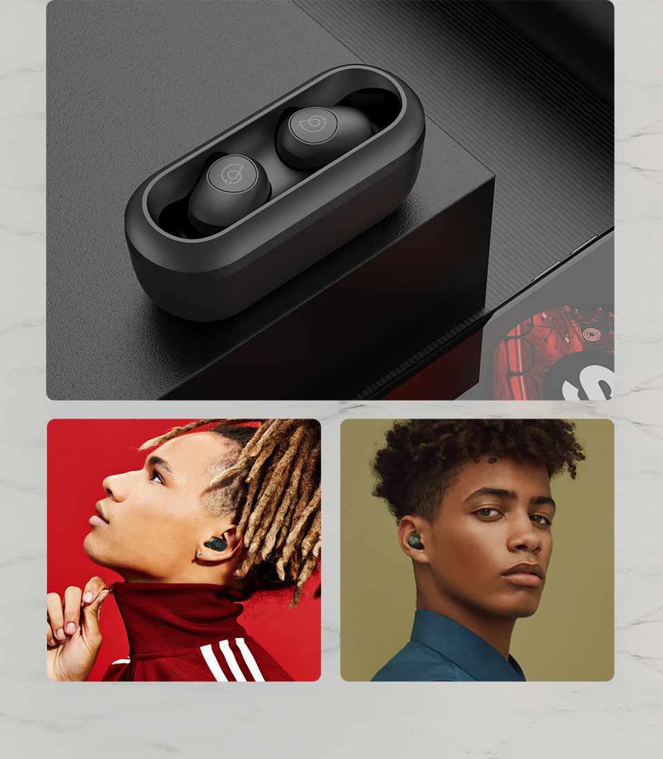 3D Stereo Bluetooth Earphones Automatic Pairing Mini Tws Wireless Earbuds (with Built-in Cable charging Case)