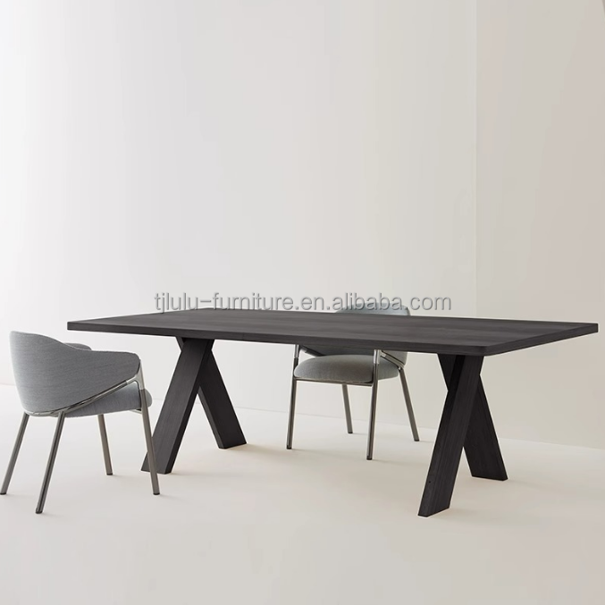 Wholesales Simple Wooden Dining Table for Restaurant Home Customized Multi Size Rectangle Tables