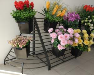 China Metal Flower Display Rack , Flower Shop Display Rack Customized Color on sale