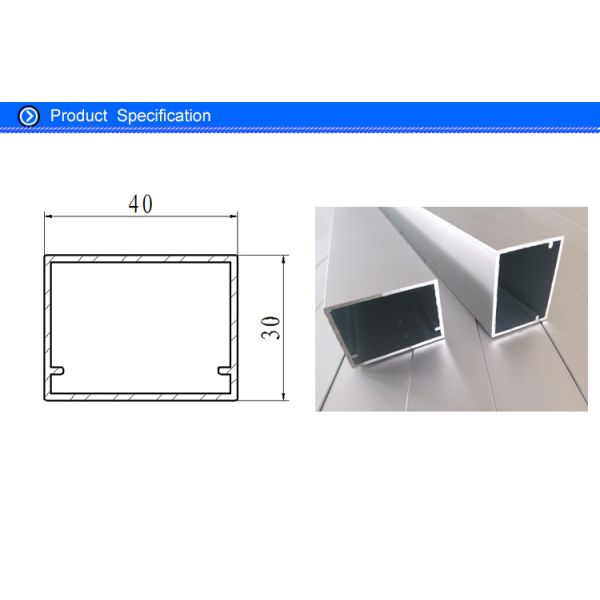 HVAC Systems Aluminium Frame Section Profile , Hollow Extruded Aluminum Rectangular Tubing