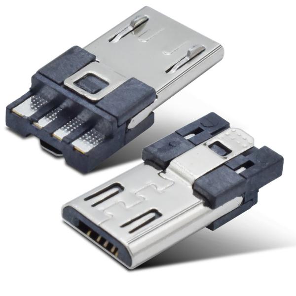 Quality Nickle Plating Micro 5 Pin Connector , Micro Usb 5 Pin Connector Double Lock for sale