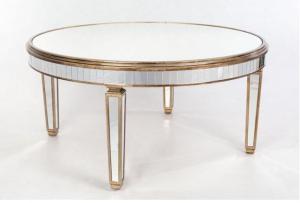 Fashionable Mirrored Round Dining Table , Large Size Glass Top Dining Room Tables