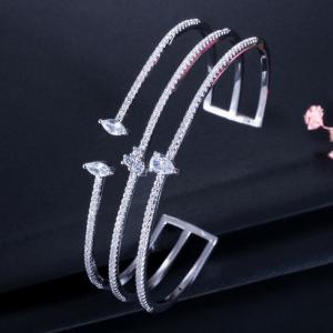 Buy cheap Round Bracelets & Bangles For Women Wedding Gift Gold Silver Plated CZ Rhinestone Bangles Jewelry Bracelets product