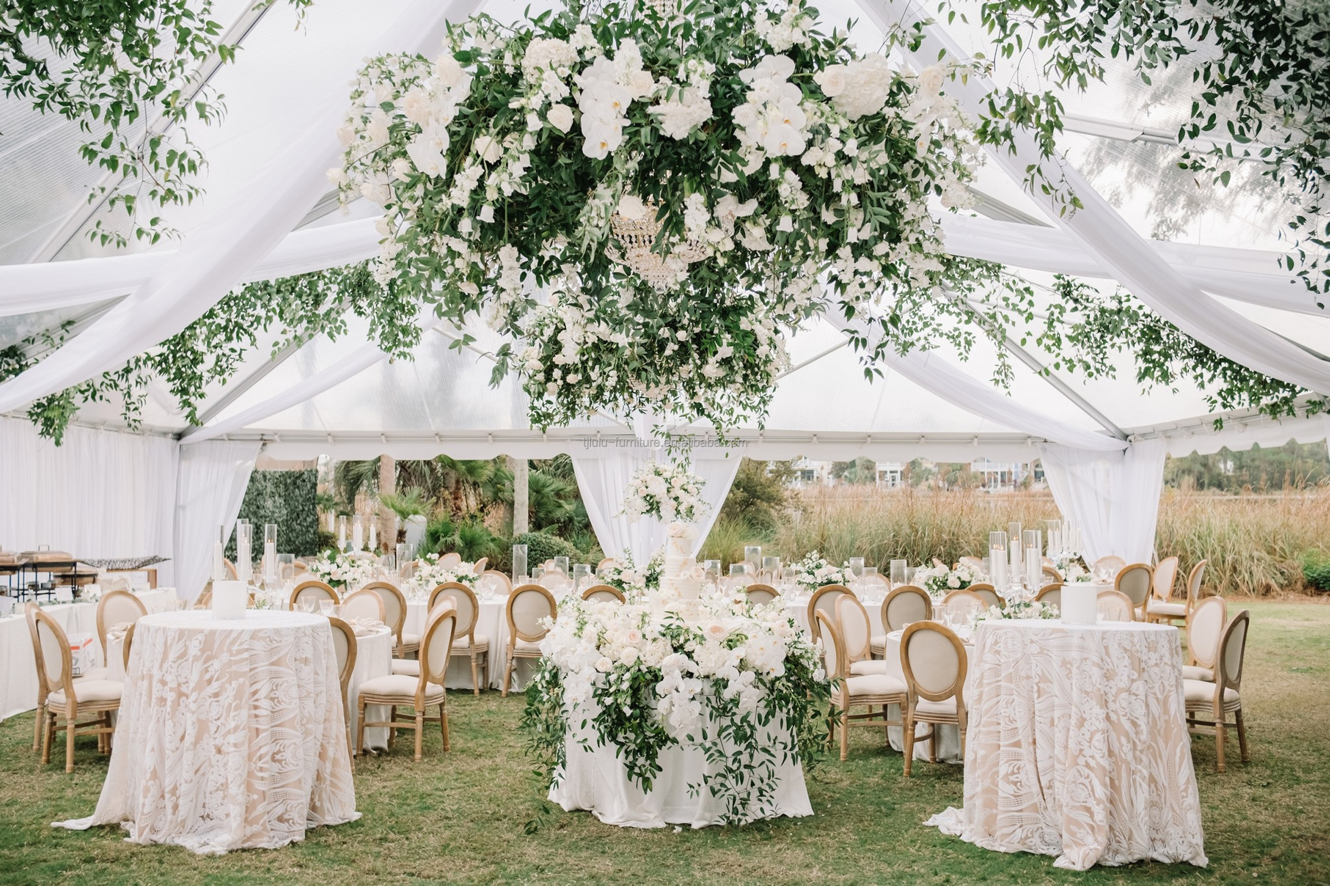 NO Folded Louis Solid Wooden Banquet Chair for Events Nordic Wedding and Event Chair D54*W53*SH44.5*H76.5
