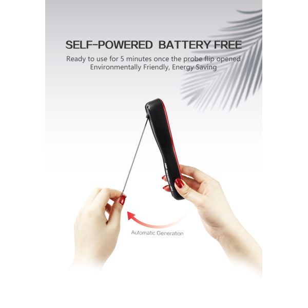 Kitchen BBQ Digital Food Temperature Probe With Automatic Power Generation