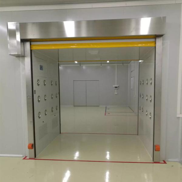 Quality 1.2mm Stainless Steel SUS201 Air Shower Tunnel With Scroll Doors for sale