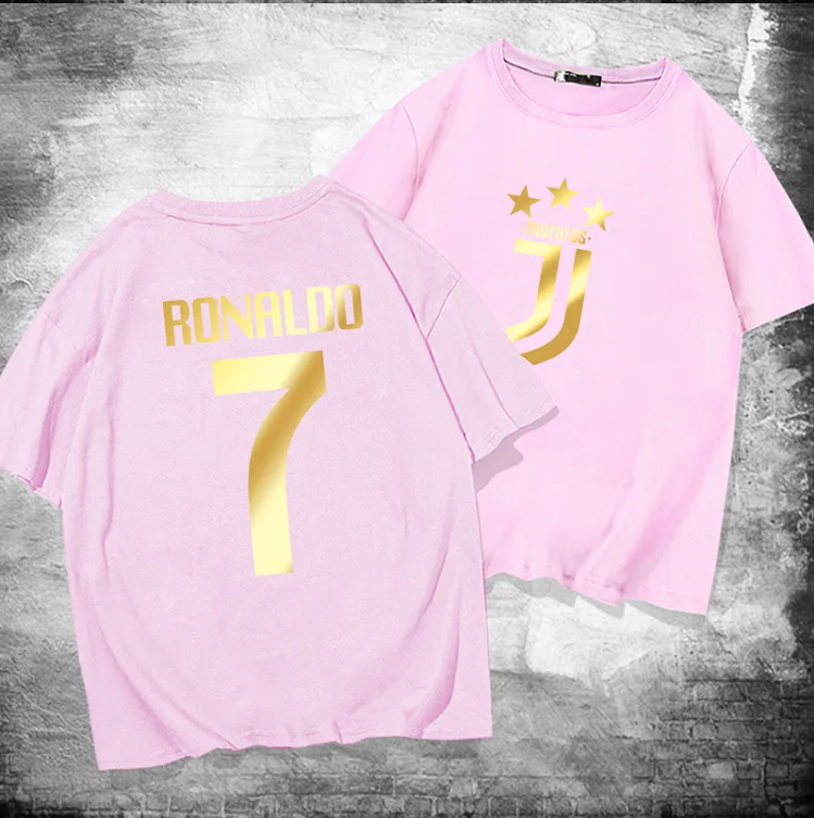 Short sleeve T-shirt men's and women's summer youth football sports pure cotton loose half sleeve top