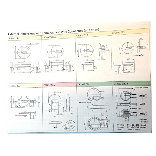 3.0V 240mAh CR2032 Maxell Panasonic Lithium Ion Rechargeable Batteries Coin Button