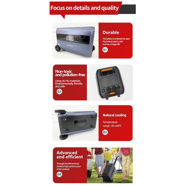 LiFePO4 Lithium Lon Battery Home Energy Storage System 2400wh Bluetooth Charge Voltage 50V