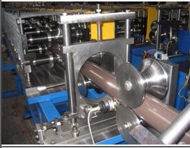 Double Screw Water Drain Round Pipe Roll Forming Machine 8-12 M / Min Production Capacity