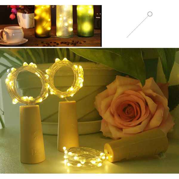 Cork 2M 20 LED Copper Wire Garland Wine Bottle Lights