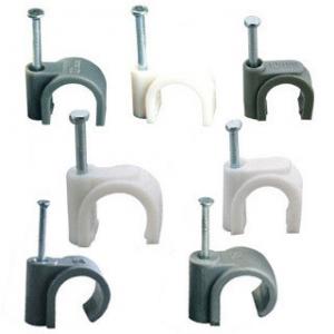 China Square Shaped Plastic Cable Clips , Plastic Electrical Wire Clamp White / Black Color on sale