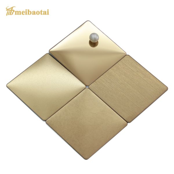 Golden Matte Finish Decorative Stainless Steel Sheet 4x8 0.65mm Thickness
