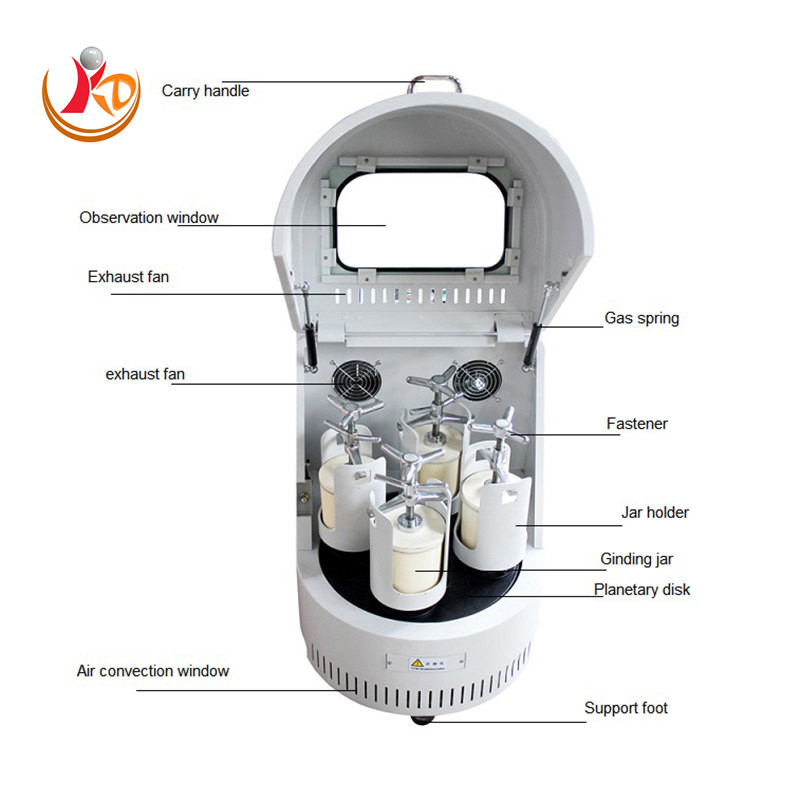 Kingda Lab Semi- Circle Type Planetary Ball Mill