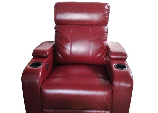 Quality Double Recliner Theater Seating Sofa , Theater Sofa Set Folding Armrest for sale