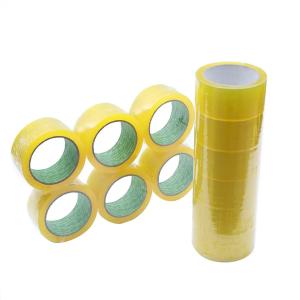 China Yellowish Bopp Packing Tape Strong Adhesive Lemon Yellow on sale