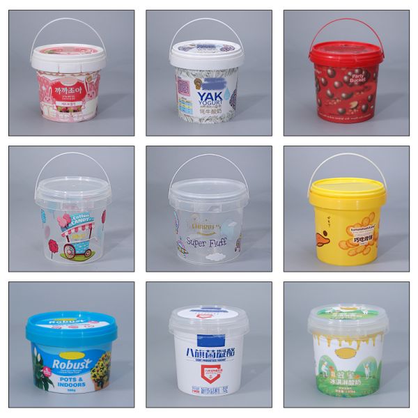 500ml PP Airtight Biscuit Cookie Jars Plastic Bucket Food Storage Containers With Lid Round